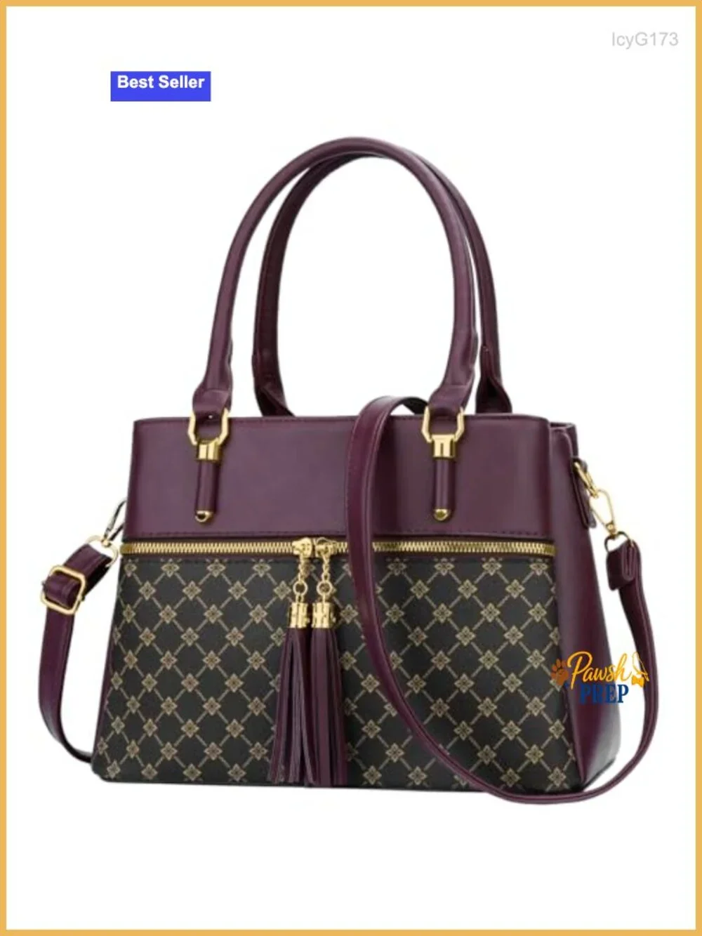 Women's Satchel Handbag PU Leather Top Handle 3 Compartments